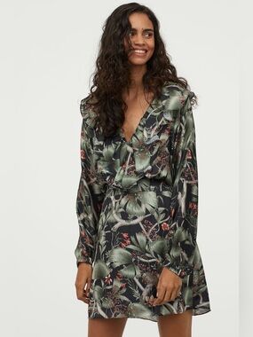 Johanna Ortiz x H&M Tropical Botanical Ruffle Mini Dress XL